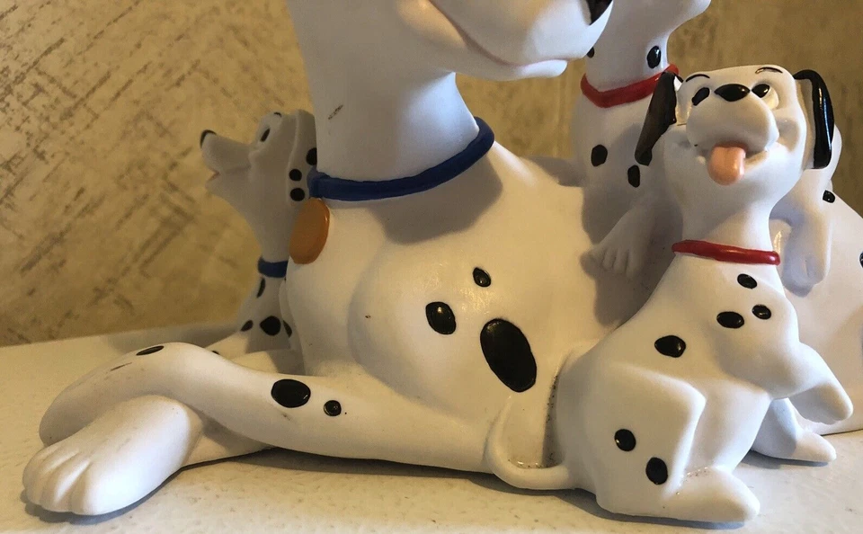 Disney 101 Dalmations Coin Piggy Bank 6" Perdita and Puppies Dalmatians VINTAGE - Image 3 of 4