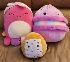 Squishmallows Lot of 3 ALL With Tags Cute Plushes Large And Small Valentines
