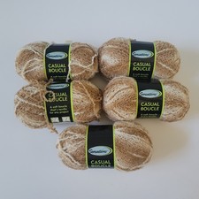 Sensations Casual Boucle Yarn Lot Of 5 Color 1122 Neutral Acrylic  Nylon