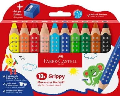 Faber-Castell Grippy 110636 Colouring Pencils Set, 10 Colouring Pencils with Sha - Bild 1 von 4