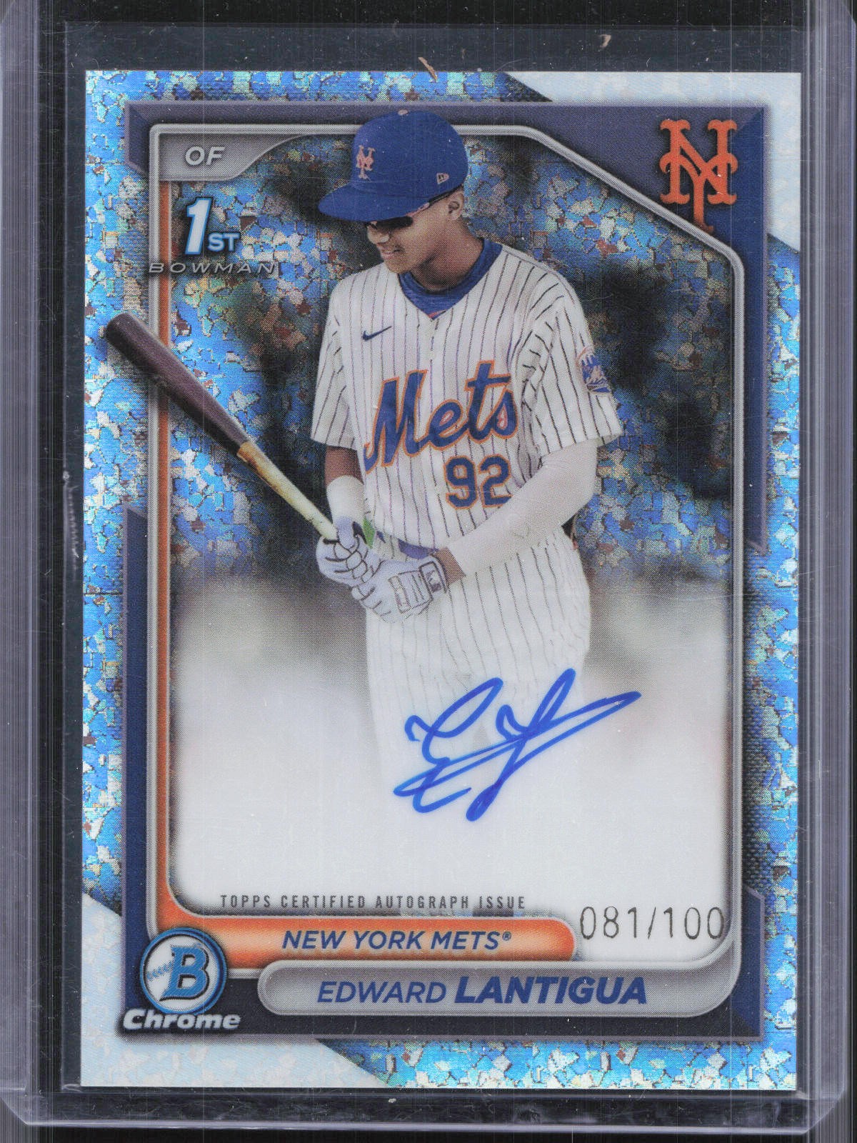 2024 Bowman Chrome #CPA-EL Edward Lantigua 1st Mini-Diamond Auto #/100