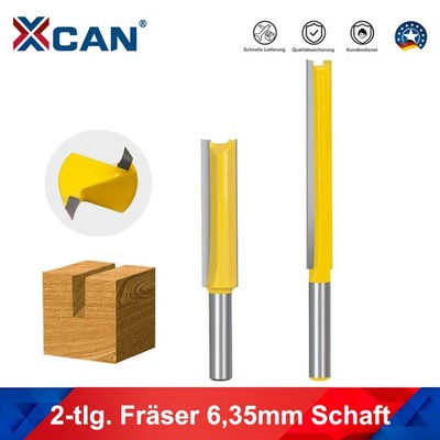 2 Stück 6,35mm Schaft Fräser für Oberfräse Nutfräsen Extra Langer Bündigfräser