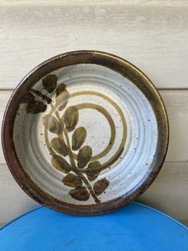 Peggy Ahlgren Wilson Creek Pottery Botanical Speckled Stoneware Bowl Dish 9"