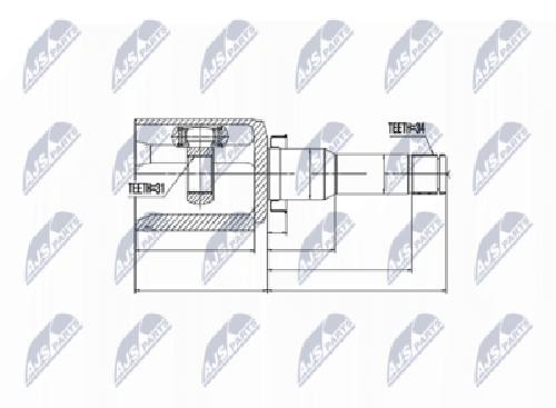 Original NTY Joint Set Drive Shaft NPW-DW-017 For Chevrolet
