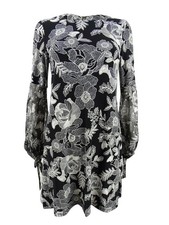 Tommy Hilfiger Women's Petite Floral-Print A-Line Dress