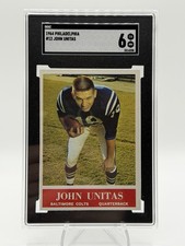 1964 Philadelphia 12 John Unitas Baltimore Colts SCG 6 Graded Football Card
