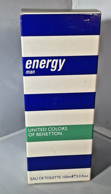 ENERGY BY BENETTON FOR MEN 3.3OZ EAU DE TOILETTE NEW IN THE BOX RARE