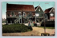 Traditional Dutch Village Children Homes Marken Holland Netherlands Postcard