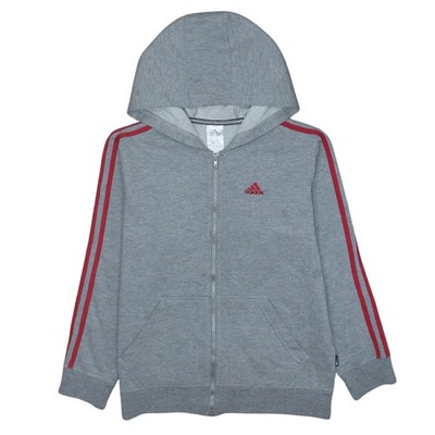Adidas Hoodie Jungen UK Größe 10 Jahre grau durchgehender Reißverschluss