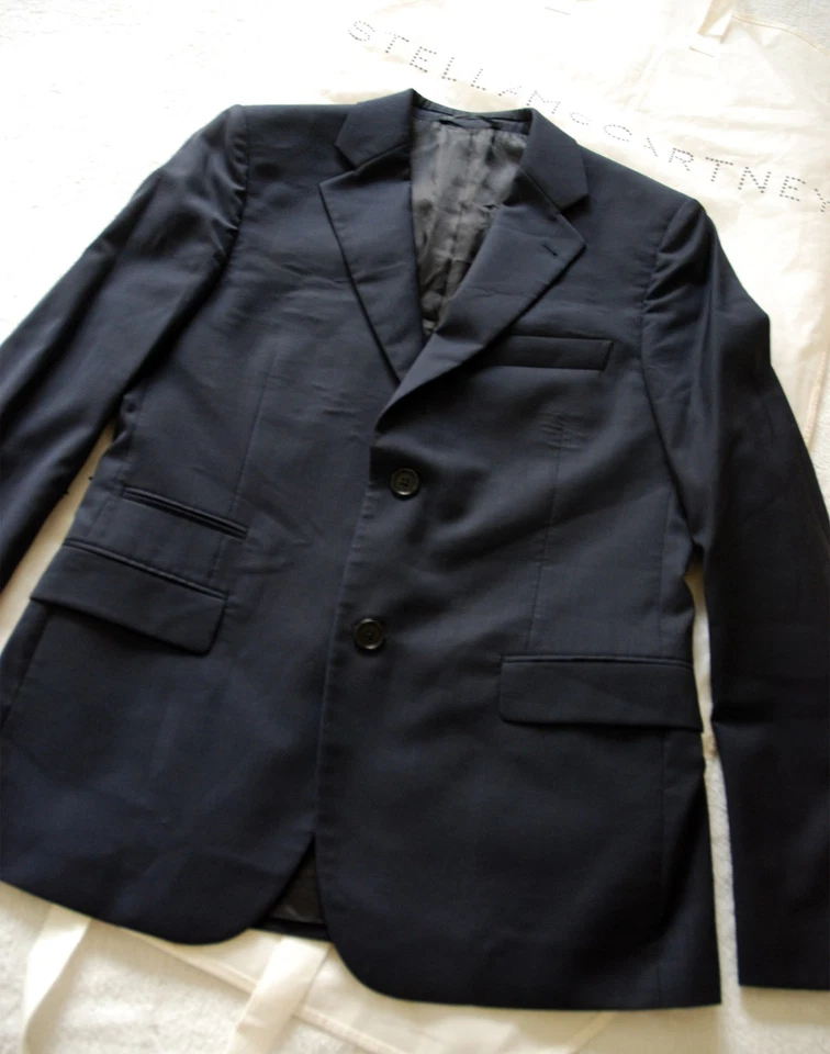 Traje Chaqueta Stella McCartney 100% Lana Azul Marino Hecho en Italia con Bolsa para el Polvo 50IT Foto 2 de 4