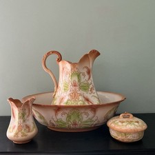 Antique Foley Wileman (Shelley) Art Nouveau Wash Bowl Basin and Pitcher Set