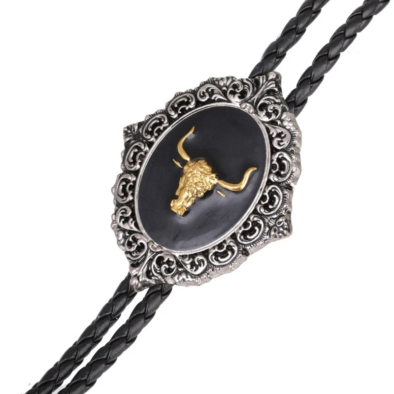 Fashion Horse Head Buckle Bolo Tie Punk Necklace Western Cowboy Shirt Necktie