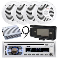 Pyle Marine CD Radio, Amp, Cover, Antenna, 4x 6.5" 150W Speakers