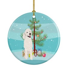 Poodle Standard White Christmas Ceramic Ornament WDK3124CO1