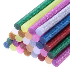 30pcs Mini Hot Glue Gun Sticks 4"x0.28" for Glue Gun, Glitter 10 Colors 0.25 per stick