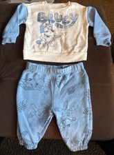 2-Piece BLUEY Kids Sweatshirt Pants Set Graphic Logo 3-6m Months Blue / White