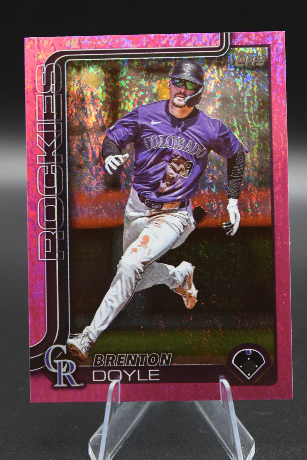 Brenton Doyle 2025 Topps #44 Pink Holo Foil Colorado Rockies