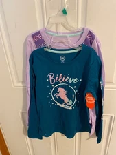 BRAND NEW GIRL'S 2 PACK SIZE LARGE 10-12 WONDER NATION LONG SLEEVE SHIRTS