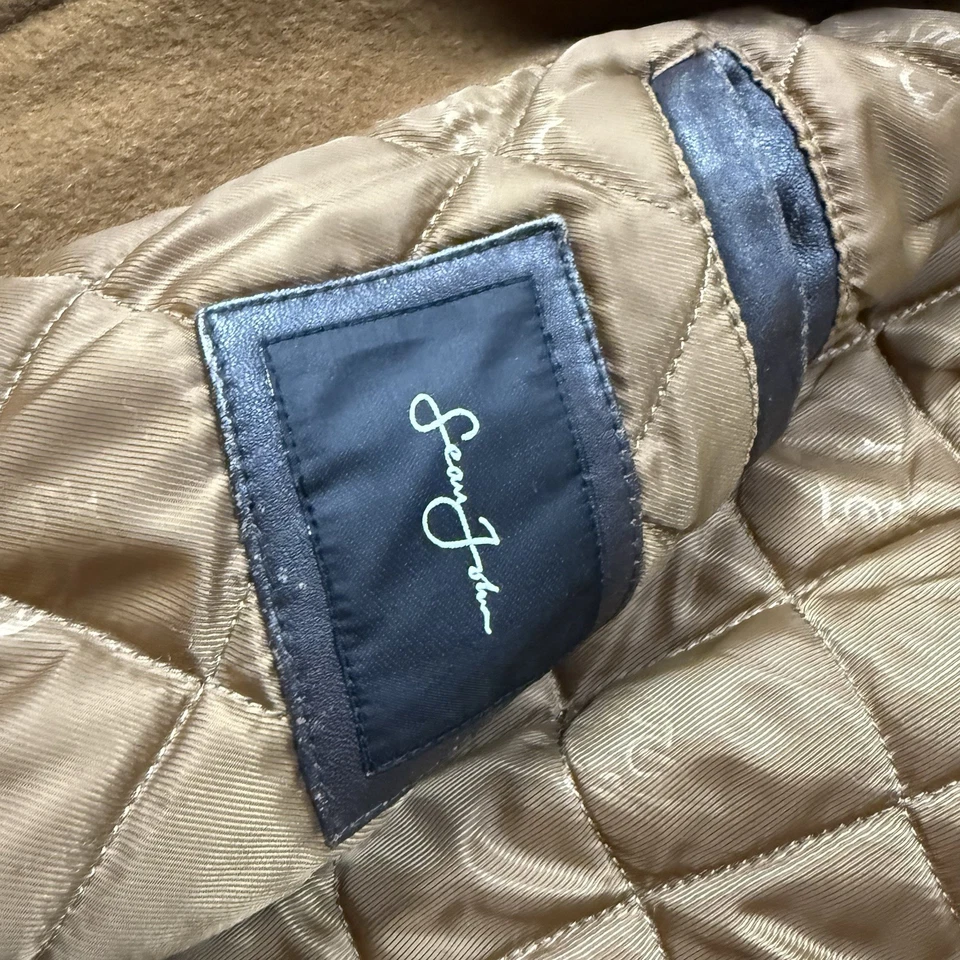 Chaqueta de cuero vintage Sean John años 90 Y2K Varsity Letterman Bomber 3XL capucha de lana Foto 4 de 4