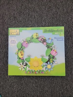 Brick Craft Building Set 2in1 Blooming Wreath,Bricktanicals