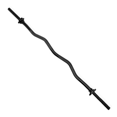 CAP Barbell Standard 1 In. Solid Chromed E-Z Weight Curl Bar, 47 In., Black