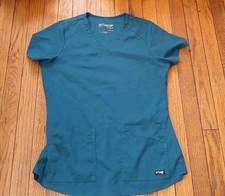 Grey's Anatomy Spandex Stretch - Women  s Caribbean Blue/Teal Small Scrub Top