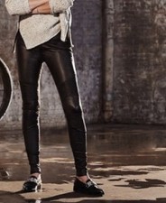 NWOT J. Brand Tonya Moto Skinny Black Lamb Leather Pants SZ29 Genuine Leather