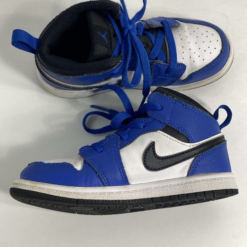 Toddler Nike Air Jordan 1 Mid Athletic Shoes ‘Game Royal’ DQ8425 402 - Size 10C - Picture 3 of 9