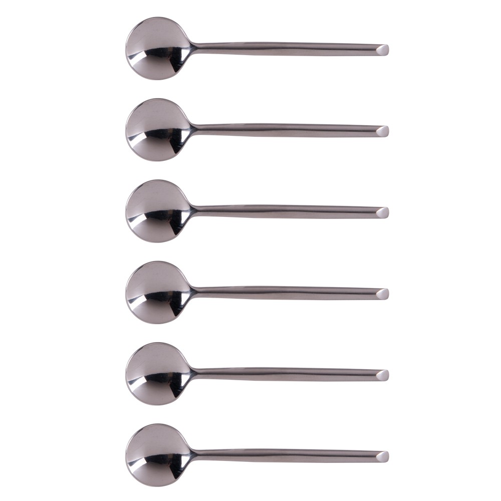 Cuillères moka Elite 11 cm en métal : coffret de 6 pièces élégantes pour expresso