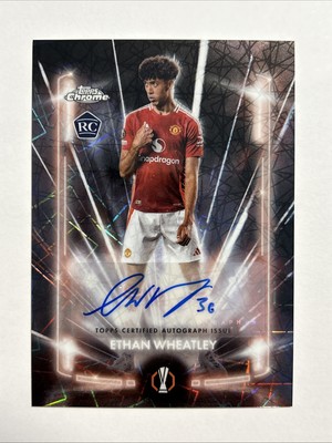 Topps UCC Chrome 2024/2025 | Ethan Wheatley | Black Laser RC Auto | Manchester U