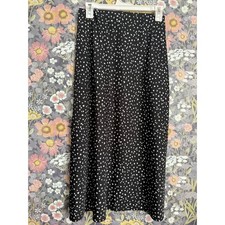 A New Day Womens Black Heart Print Maxi Skirt Size S