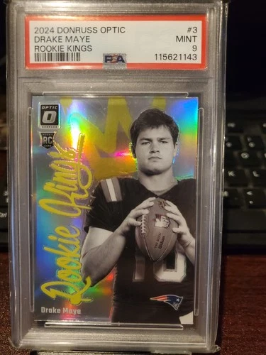 2024 Donruss Optic DRAKE MAYE Rookie Kings CASE Hit New England Patriots PSA 9