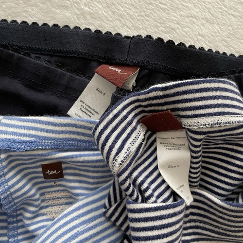 Tea Collection Capri Leggings Girls Size 4 5 Lot Of 7 Pairs Striped - Picture 11 of 14