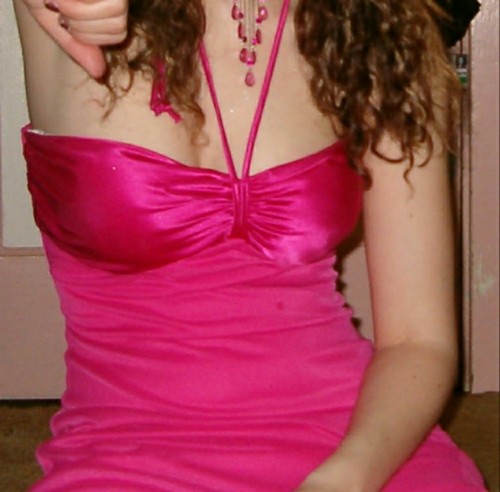 Ruby Rox hot pink, stylish, asymmetrical angled hemline dress, vintage, Small