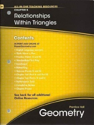 RELATIONSHIPS WITHIN TRIANGLES, CHAPTER 5, GEOMETRY, By Pearson-education *VG+*