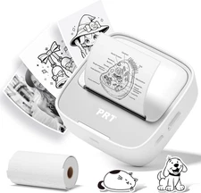 PRT Mini Sticker Printer, Portable Bluetooth Thermal Label Maker with Paper Roll