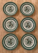 Chinese Famille Verte 6 Dinner Plates Green Dragon 10”