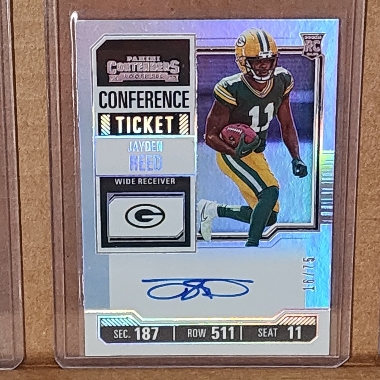 Jayden Reed 2023 Contenders Update Conference Ticket Auto #16/75 Packers