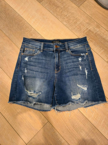Judy Blue Women's Cut Off Denim Shorts Blue Distressed Frayed Hem XL