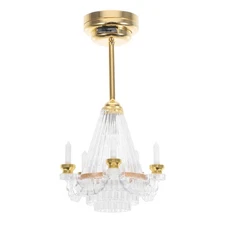 TOYANDONA Dollhouse Chandelier - 1/12 Scale Doll House Ceiling Lamp Miniature...