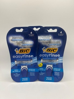 3X BIC Easy Rinse 4 Blade 2CT  Disposable Razors Each