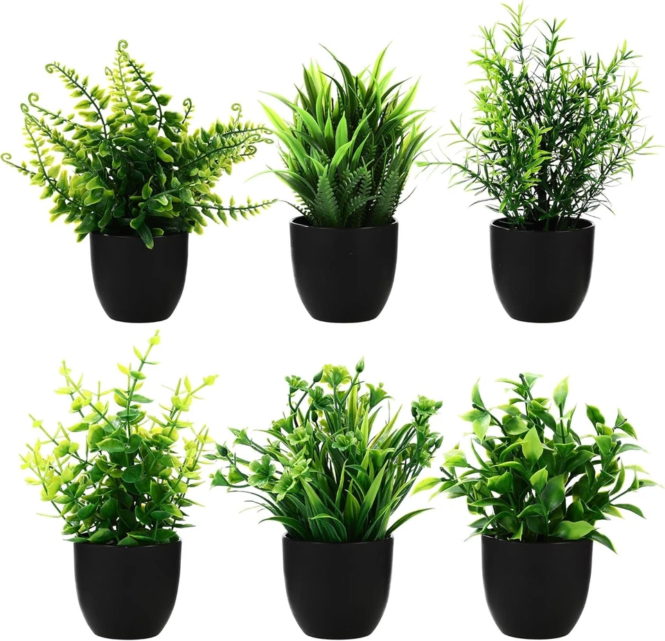 Künstliche Blumen Im Topf 6 Stk Künstliche Balkonpflanzen Kunstpflanzen Set DHL - Bild 1 von 4