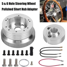 5 & 6 Hole Steering Wheel Polished Hub Adapter Flaming River Ididit For GM Chevy
