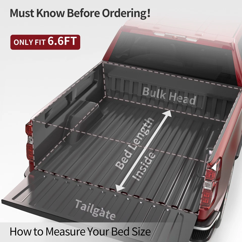 6.6FT 4-Fold Tonneau Cover For 2014-2019 Silverado Sierra 1500 2500HD 3500HD Foto 2 de 4