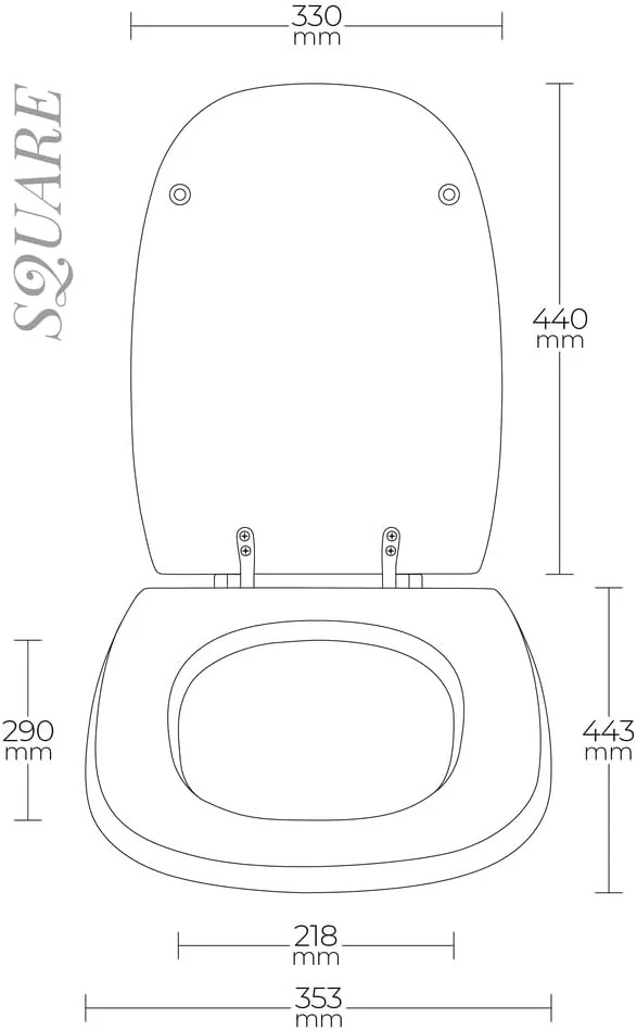 Copriwater Coprivaso Sedile WC Vaso Square Eco Legno - Immagine 2 di 4