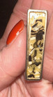 Vintage Tortoise ?  Damascene Speckled Gold Plate Cufflinks / Tie Bar — photo 6