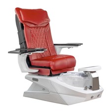 GEOM II DX Shiatsulogic Pedicure Chair White/Crystal w/Discharge Pump, Red