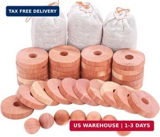 Homode Cedar Chips and Bags, Fresh Cedar Wood Rings and Sachets for Clothes and