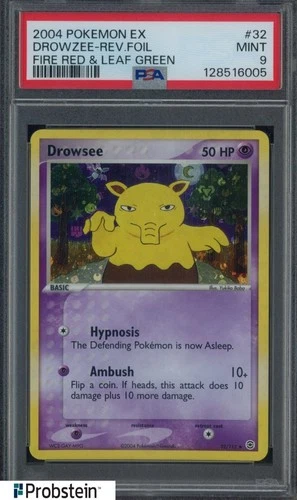 2004 Pokemon Ex Fire Red & Leaf Green #32 Drowzee Reverse Foil PSA 9