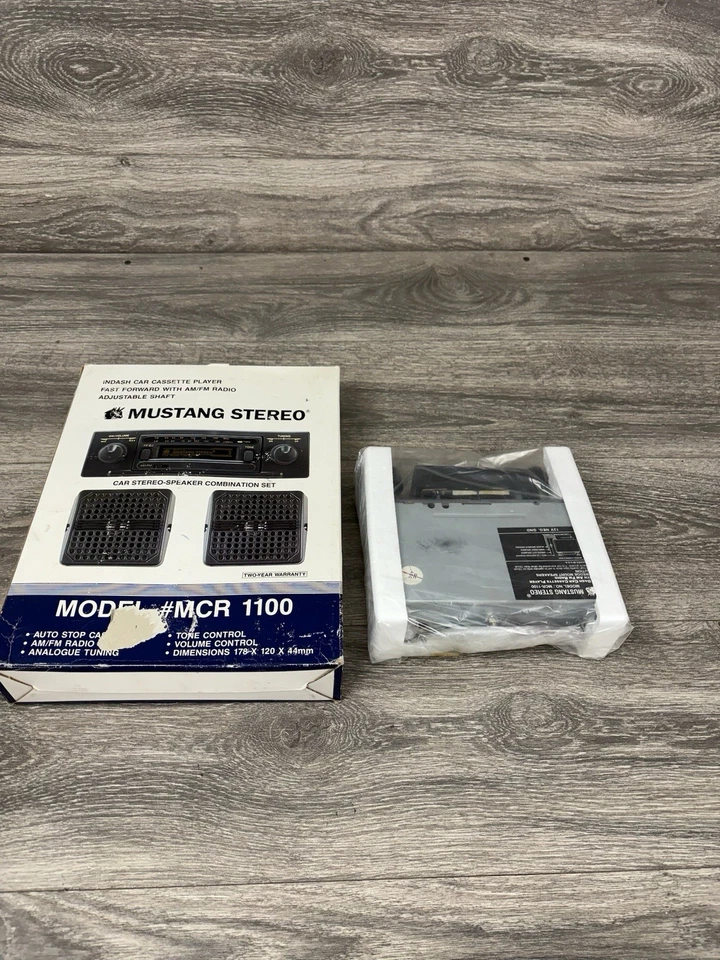 Mustang AM/FM стерео кассетный плеер MCR 1100 винтажная автомобильная аудиосистема с динамиками - Изображение 2 из 4